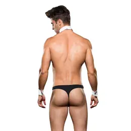 ENVY Tuxedo-Themed 3-Piece Set with Collar & Cuffs L/XL
