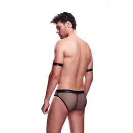 Envy Men’s Uniform Set L/XL - 2-Piece Mesh & Pleather Look with Zipper