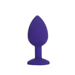 So Divine Bootylicious Medium Plug Purple Silicone with Jewel Ends