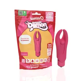 The Screaming O 4T Demon Mini Vibe Strawberry - Compact 5-Speed Silicone Model