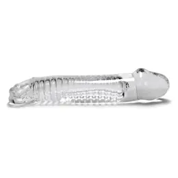 Oxballs Muscle Cocksheath Clear - Flexible TPR Extension Sleeve 23.4cm