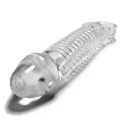 Oxballs Muscle Cocksheath Clear - Flexible TPR Extension Sleeve 23.4cm