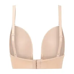 Bye Bra Ultra Plunge Bra Beige XXL - Deep Cut, Multiway, Supportive