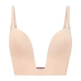 Bye Bra Ultra Plunge Bra Beige S - Deep V-Cut, Multiway Straps