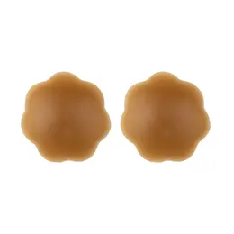 Bye Bra Breast Lift Tape & Reusable Silicone Covers Brown D-F Cup