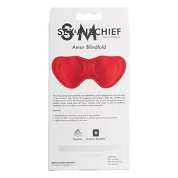 Sportsheets Amor Blindfold Red Satin Double Strap Ergonomic Design