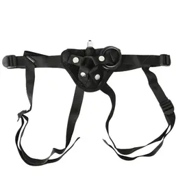 Sportsheets Vibrating Velvet Adjustable Strap-On Harness Black 152 cm