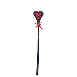 Sportsheets S&M Heart Beat Crop Black-Red - Dual-Sided Impact Tool, 45 cm