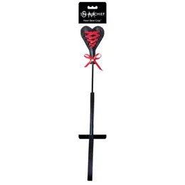 Sportsheets S&M Heart Beat Crop Black-Red - Dual-Sided Impact Tool, 45 cm