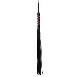 Sportsheets S&M Red Black Stripe Impact Flogger, 81cm, Vegan Leather