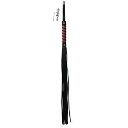Sportsheets S&M Red Black Stripe Impact Flogger, 81cm, Vegan Leather