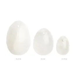 La Gemmes Yoni Egg Set Clear Quartz - Natural Crystal Trio S/M/L