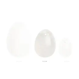 La Gemmes Yoni Egg Medium Clear Quartz - Natural Handcrafted Gemstone 4x3cm