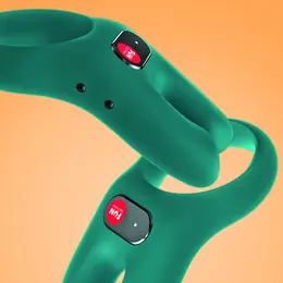 Fun Factory NOS Deep Sea Blue Vibrating Intimacy Ring, Dual Motors, Silicone