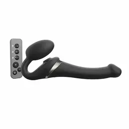 Strap-On-Me Multi Orgasm Black L - Bendable System, 3 Motors, Remote