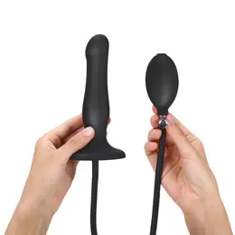 Strap-On-Me Inflatable Plug Black - Adjustable Size, Liquid Silicone