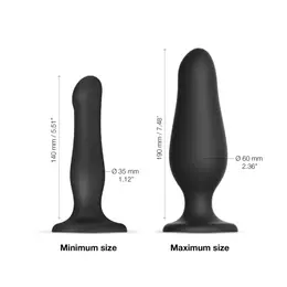 Strap-On-Me Inflatable Plug Black - Adjustable Size, Liquid Silicone