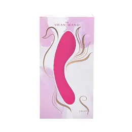 Swan The Swan Wand Silicone Dual-Motor Massager, USB Rechargeable, Black