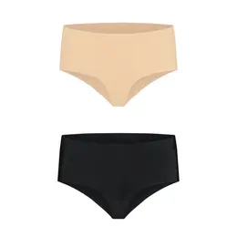 Bye Bra Invisible High Brief XL Double Pack Nude & Black Comfort Fit