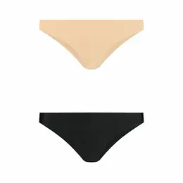 Bye Bra Invisible Brazilian Briefs 2-Pack Nude & Black Size M
