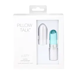 Pillow Talk Lusty Compact Teal Stimulation Device with Swarovski Crystal