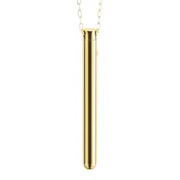 Le Wand Vibrating Necklace Gold - Elegant Jewelry & 8-Mode Baton, 26'' Chain