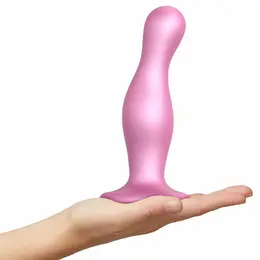 Strap-On-Me Curvy Metallic Sugar Pink S - Flexible Liquid Silicone Plug