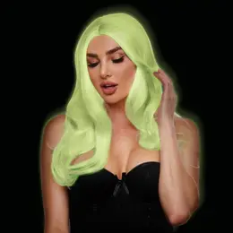 Pleasure Wigs Jessie White Glow-in-the-Dark Long Wavy Synthetic Wig