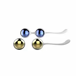 Nalone Yany Pelvic Floor Training Balls Set, Silicone, Blue/Gold, 283g