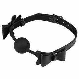 Sportsheets Sincerely Bow Tie Silicone Ball Gag Adjustable 21.5” Black