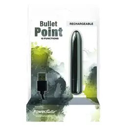 PowerBullet Bullet Point Black Precision Sonic Massager 10 Modes USB