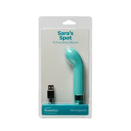 PowerBullet Sara’s Spot Teal Compact Curved Intimate Massager 10 Functions