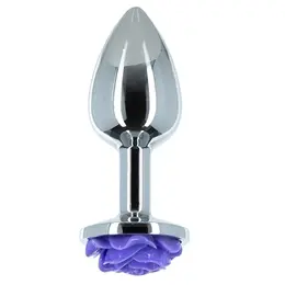 Lux Active Metal Rose Plug Purple - Tapered, Body-Safe, 3
