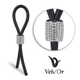 Velv'Or JBoa 301 Adjustable Silicone Intimate Ring Black/Silver 13cm