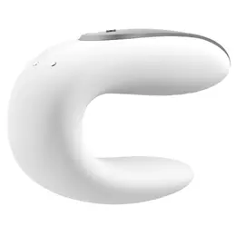 Satisfyer Double Fun White - Interactive Silicone Couples Device, App Control