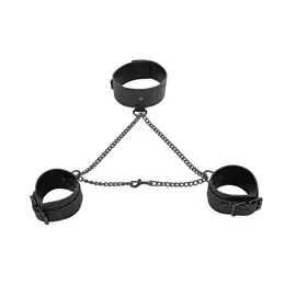 Sportsheets Shadow Sparkle Collar & Cuff Set - Adjustable, Nickel-Free Chain