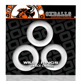 Oxballs Willy Rings 3-Pack White - Durable Flexible Silicone Support Rings