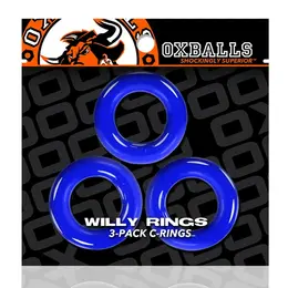 Oxballs Willy Rings 3-Pack Police Blue Flexible Intimate Rings