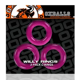 Oxballs WILLY RINGS 3-Pack Intimate Rings Hot Pink Flexible Set
