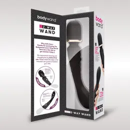 Bodywand Luxe 2-Way Wand Black - Dual-Ended Silicone Massager