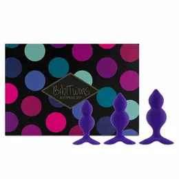FeelzToys Bibi Twin Anal Plug Set 3 Sizes Silicone Purple