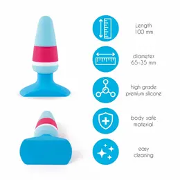 FeelzToys Plugz Colors No. 1 Intimate Silicone Plug Pink-Blue 9cm