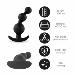 FeelzToys Plugz Black No. 4 - Medical Silicone Anal Plug, 9 cm