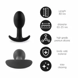 FeelzToys Plugz Black No. 3 Silicone Anal Plug 9 cm Ergonomic Design