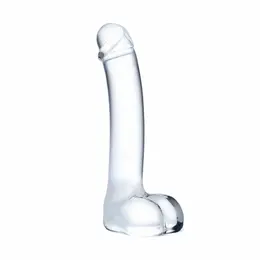 Glas Realistic Curved Glass Intimate Massager 17.8 cm - Ribbed Tip