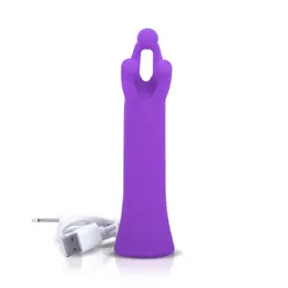 The Screaming O Charged Trident Purple - 3-Point Rechargeable Silicone Massager