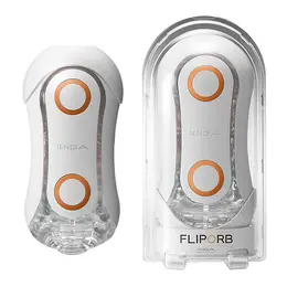 Tenga Flip Orb Orange Crash Intimate Device with Flexible Nodes