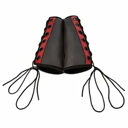 Sportsheets Saffron Gauntlet Adjustable Wrist Cuffs - Red PU Leather