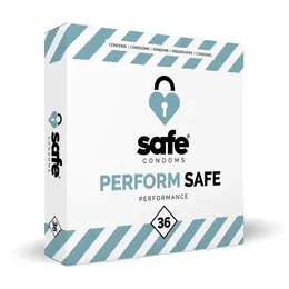 Safe Perform Delay Latex Condoms 36 pcs CE Certified 56mm
