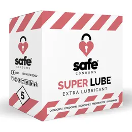 SAFE Super Lube Anatomical Condoms Extra Lubrication 5 pcs